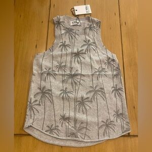 27 Mile Malibu Women Salinas Gray Palm Sleeveless Tank Top Tree Shimmer new XS